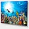Designart - Colorful Coral Reef with Fishes - Seascape Canvas Art Print